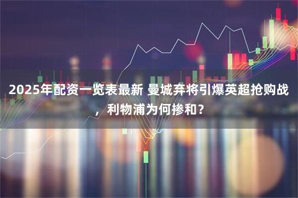 2025年配资一览表最新 曼城弃将引爆英超抢购战，利物浦为何掺和？